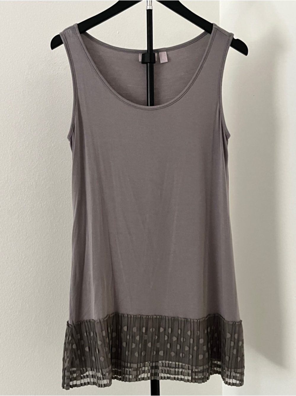 LOGO Layers Lori Goldstein Taupe Broomstick Tunic Tank | Medium